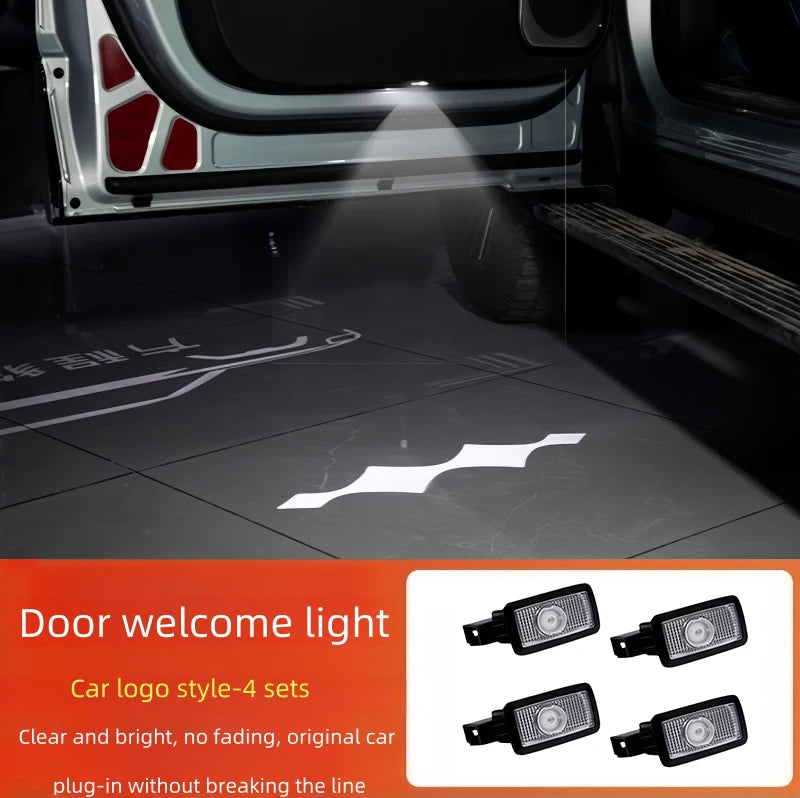 Auto Door Welcome Light Fit for BYD Leopard 8 Modified Auto HD Atmosphere Light Laser Ground Light Car Exterior Upgrade Parts