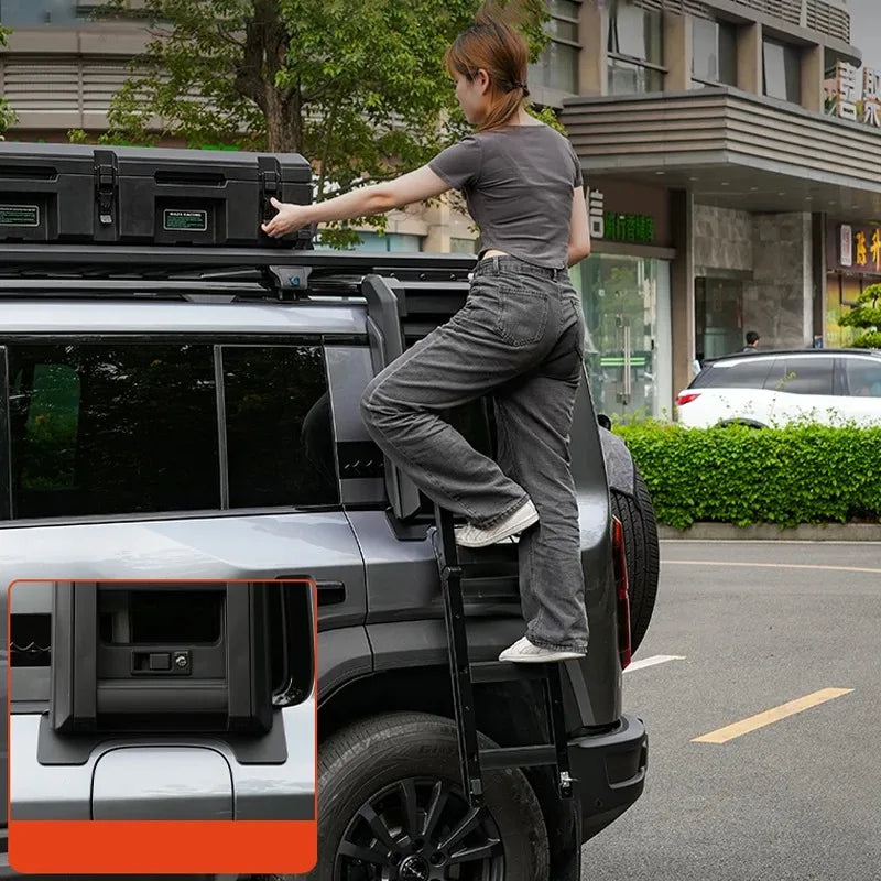 Car Side Ladder for BYD Leopard 5 Aluminum Alloy Rear Window Folding Ladder Frame Exterior Parts Automobiles
