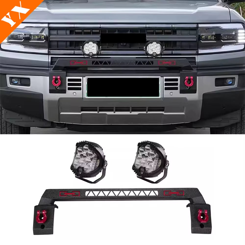 For BYD Leopard 5 Accessories Car Cowherd Fence Front Bumper Light Bracket Spotlights Searchlights Protective Bumper Off-Road