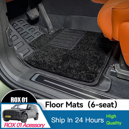 New for Rox 01 Polestones 6 Seats 2024 2025 Floor Mats Waterproof TPE Foot Mats Trunk Mats Pad Car Interior Accessories