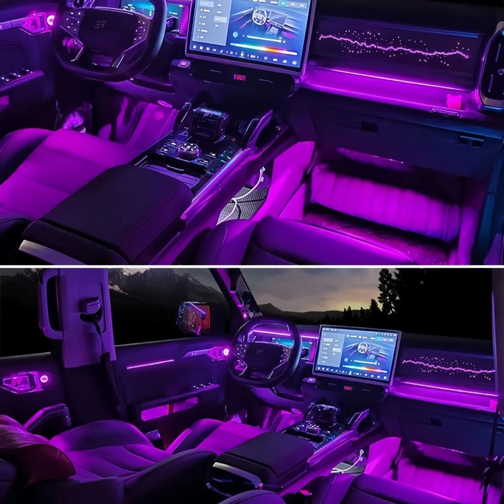 Transform Your Chery Jetour Traveller T2 (2023-2024) with Stunning 64-Color Starry Sky Ambient Light Panel - Perfect Co-Pilot Accessory!