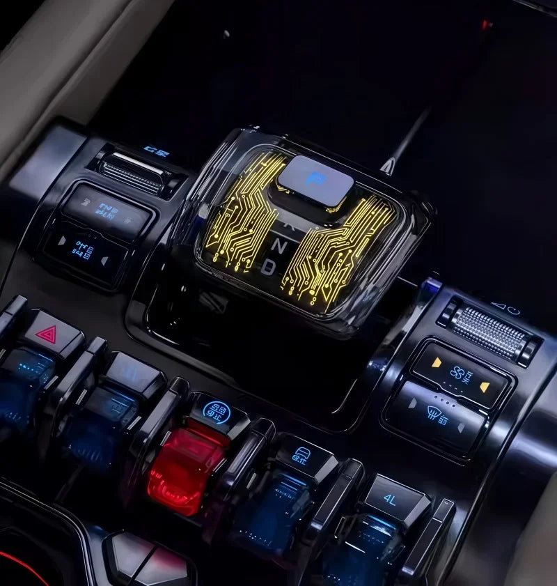 Luminous Crystal Gear Handle for BYD Leopard 5/8 (2024-2026) - Sci-Fi Central Control Accessory