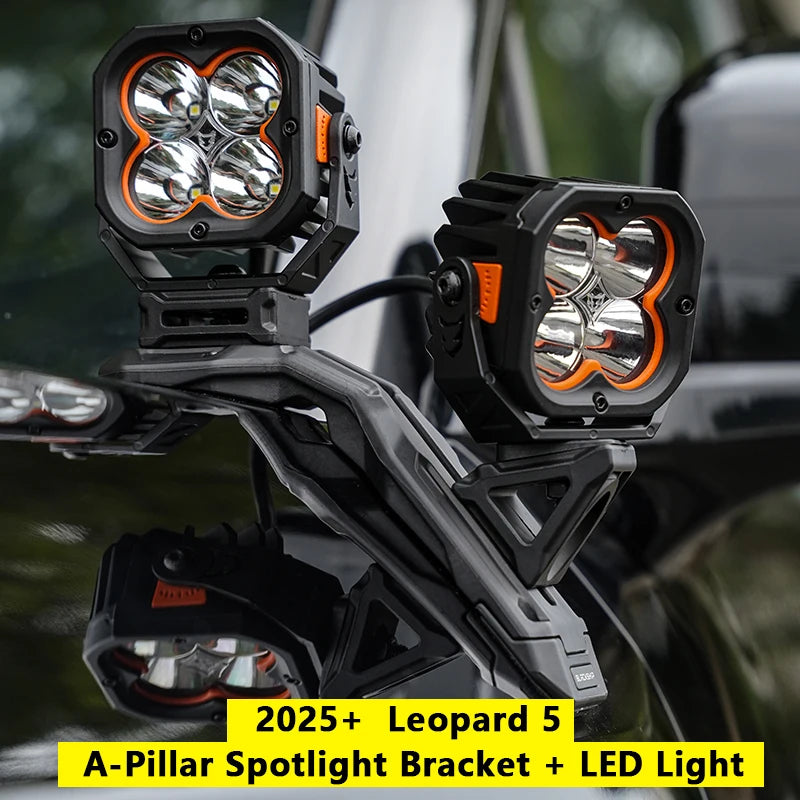 For BYD Leopard 5 Modified A-Pillar Spotlight Bracket Hood Auxiliary Light Antenna Base Mounting Kit