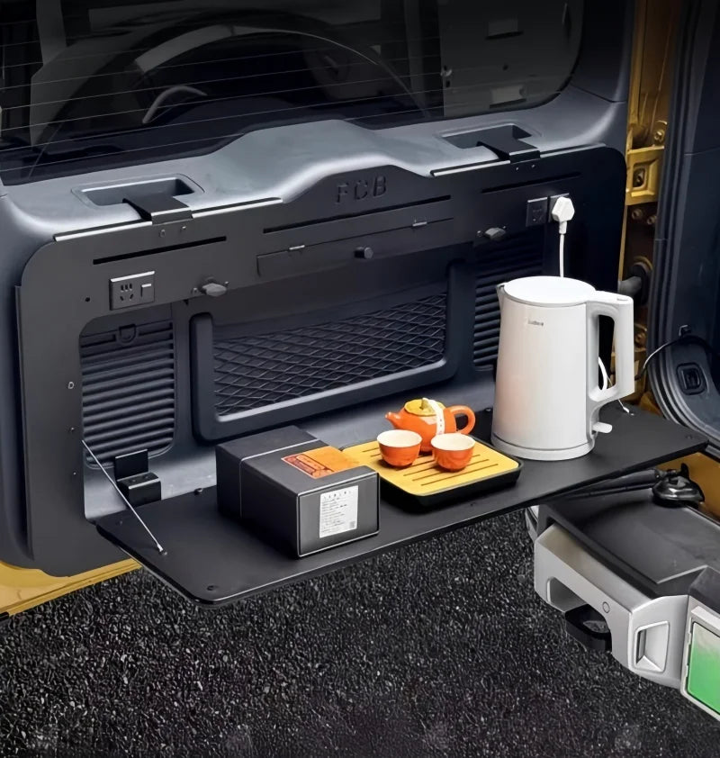 Car Tailgate Folding Camping Table Fit for BYD Leopard 5 Modified Plug-In Tailgate Folding Table with Led Light Upgrade Parts