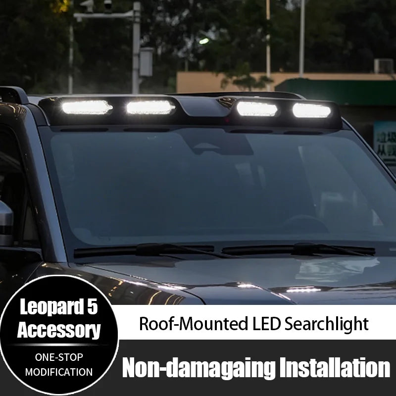 For BYD Leopard 5 Roof-Mounted LED Searchlight Roof-Mounted Auxiliary Lights Off-Road Modification Accessories