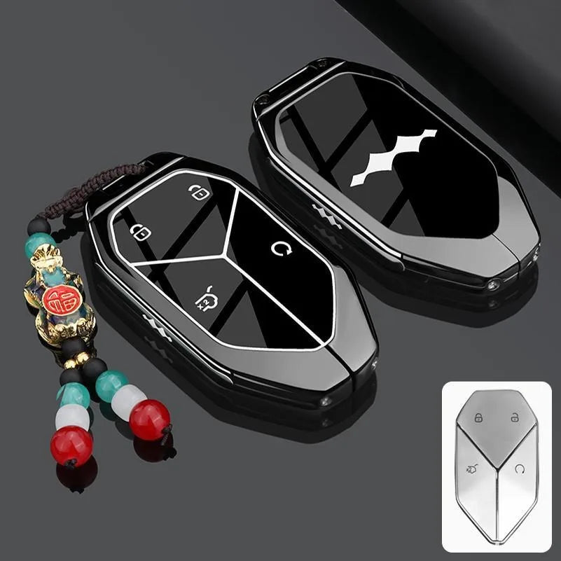 Alloy Car Key Case for BYD Formula Leopard 5 3 8 Remote Cover Shell Keychain Fob Accessories