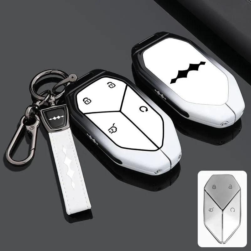 Alloy Car Key Case for BYD Formula Leopard 5 3 8 Remote Cover Shell Keychain Fob Accessories