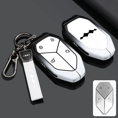 Alloy Car Key Case for BYD Formula Leopard 5 3 8 Remote Cover Shell Keychain Fob Accessories