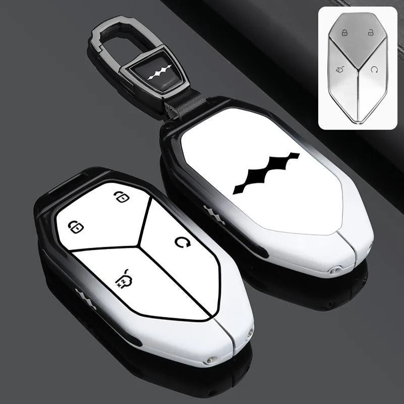 Alloy Car Key Case for BYD Formula Leopard 5 3 8 Remote Cover Shell Keychain Fob Accessories