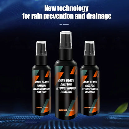 Car Glass Anti-Rain Water Spray - Advanced Nano Coating Hydrophobic Waterproofing Agent for Enhanced Visibility and Safety