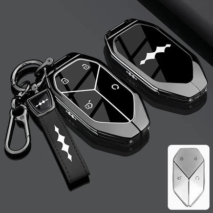 Alloy Car Key Case for BYD Formula Leopard 5 3 8 Remote Cover Shell Keychain Fob Accessories