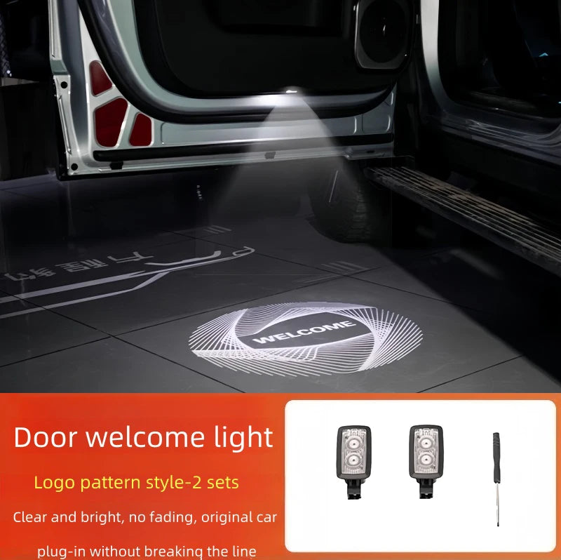 Auto Door Welcome Light Fit for BYD Leopard 8 Modified Auto HD Atmosphere Light Laser Ground Light Car Exterior Upgrade Parts