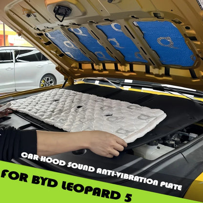 Car Hood Sound Anti-Vibration Plate Fit for BYD Leopard 5 Auto Engine Hood Double-Layer Sound Insulation Cotton Upgrade Parts