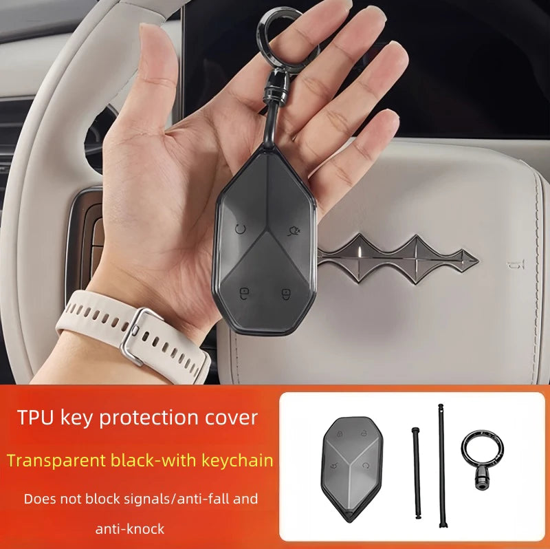Car TPU Transparent Key Protective Cover Fit for BYD Leopard 5 Leopard 8 Auto Key Anti-Fall Protective Shell Car Upgrade Parts