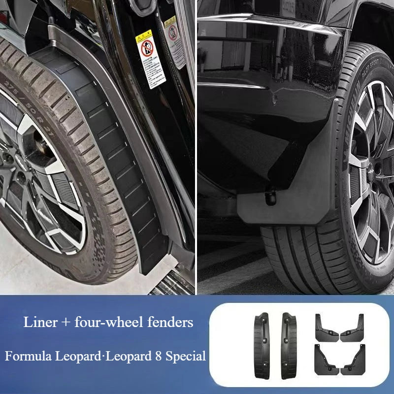 4 PCS Car Mud Flaps for Byd Leopard 8 2025 Accessories Auto Flap Splas Splash Guard Front Rear Fender Car Accessories Mudguards