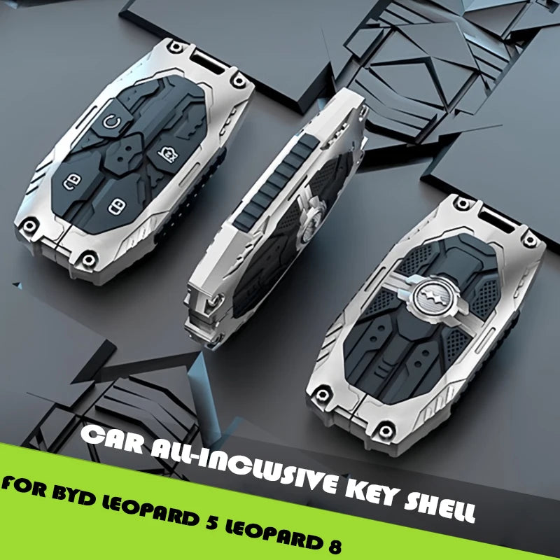 Car All-Inclusive Key Shell Fit for BYD Leopard 8 Leopard 5 Modified Auto Mecha Key Protective Cover Car Interior Upgrade Parts