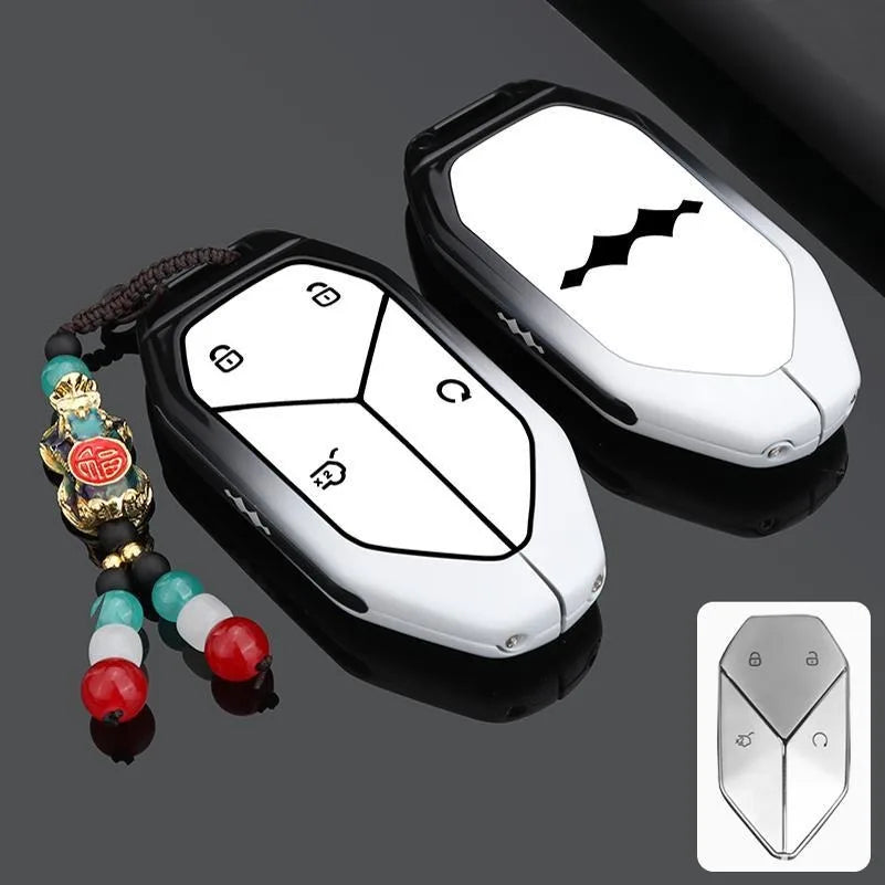 Alloy Car Key Case for BYD Formula Leopard 5 3 8 Remote Cover Shell Keychain Fob Accessories