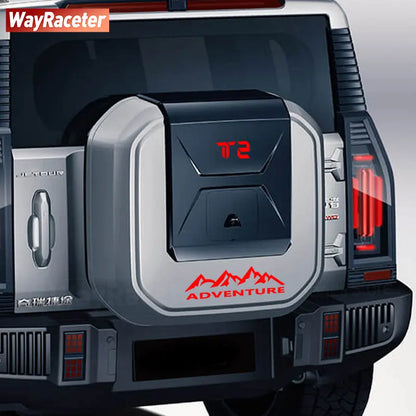Transform Your Jetour Traveller T2 with Our Reflective Off-Road Mountain Adventure Tire Sticker - Perfect for 2023 & 2024!