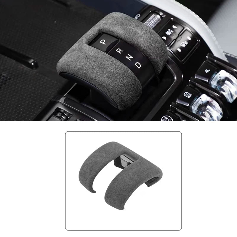 For BYD Equation Leopard 5/8 2024 2025 Suede Wrap ABS Interior Gear Shift Knob Cover Interior Accessories
