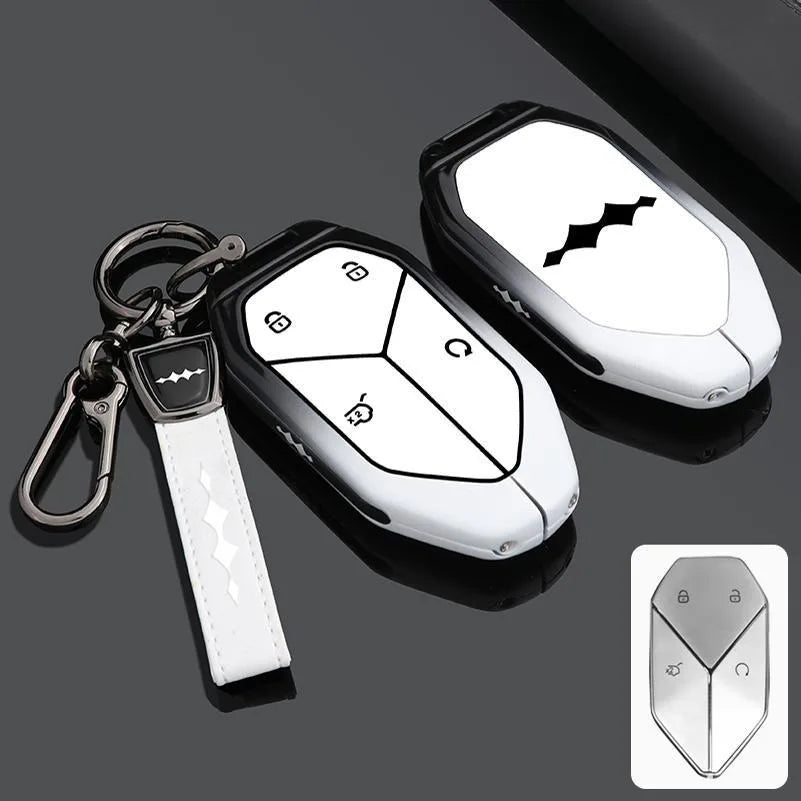 Alloy Car Key Case for BYD Formula Leopard 5 3 8 Remote Cover Shell Keychain Fob Accessories