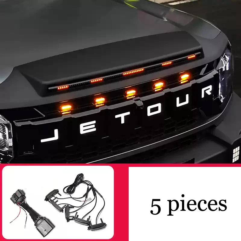 Illuminate Your Ride with the Chery Jetour Traveller T2 2023-2024 LED Grille Light - Stylish Yellow Amber Daytime Running Lamp with APP Control for Off-Road Adventures