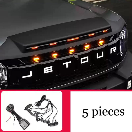 Illuminate Your Ride with the Chery Jetour Traveller T2 2023-2024 LED Grille Light - Stylish Yellow Amber Daytime Running Lamp with APP Control for Off-Road Adventures