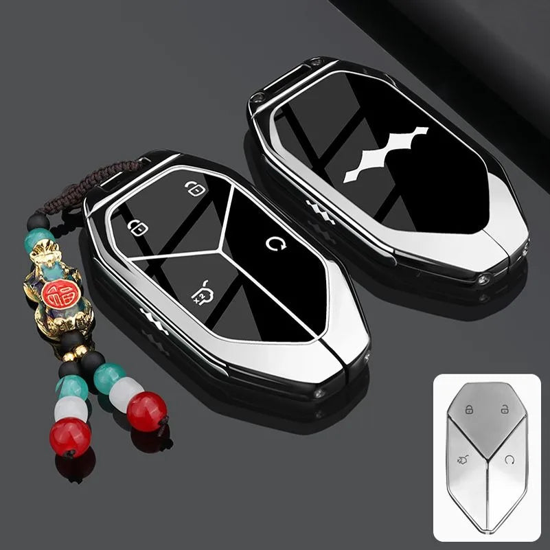 Alloy Car Key Case for BYD Formula Leopard 5 3 8 Remote Cover Shell Keychain Fob Accessories