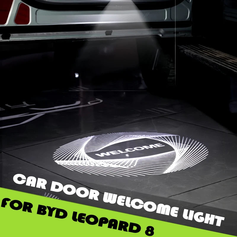 Auto Door Welcome Light Fit for BYD Leopard 8 Modified Auto HD Atmosphere Light Laser Ground Light Car Exterior Upgrade Parts