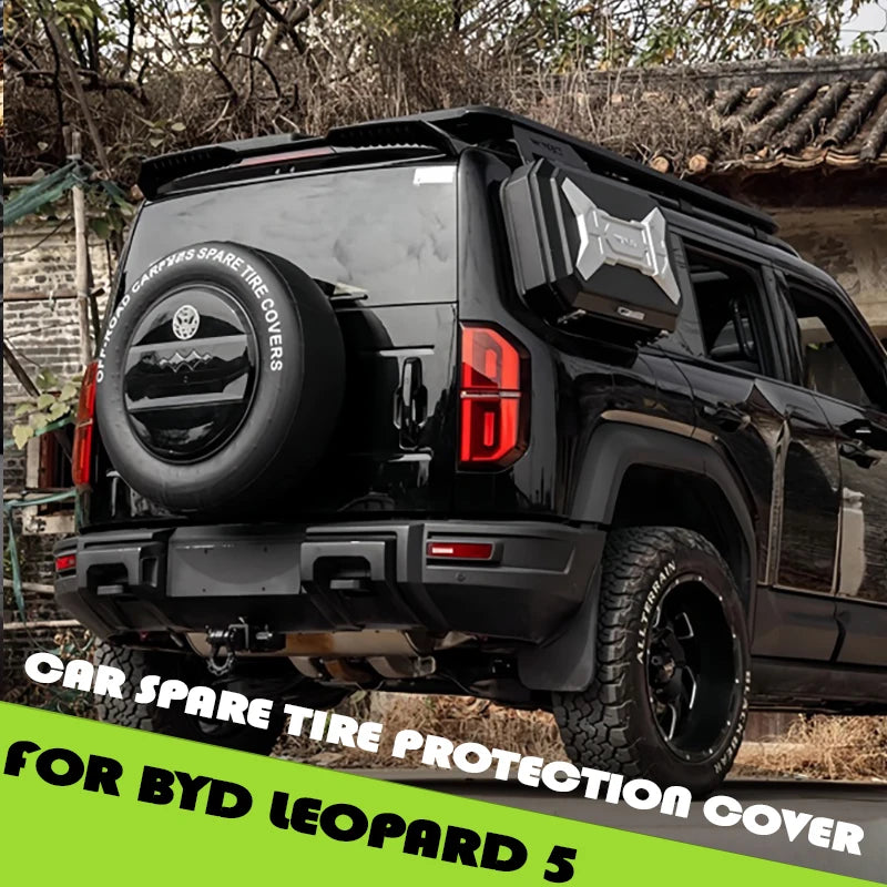 Car Tailgate Leather Spare Tire Protection Cover Fit for BYD Leopard 5 Auto Tailgate 18-Inch Spare Tire Cover Upgrade Parts
