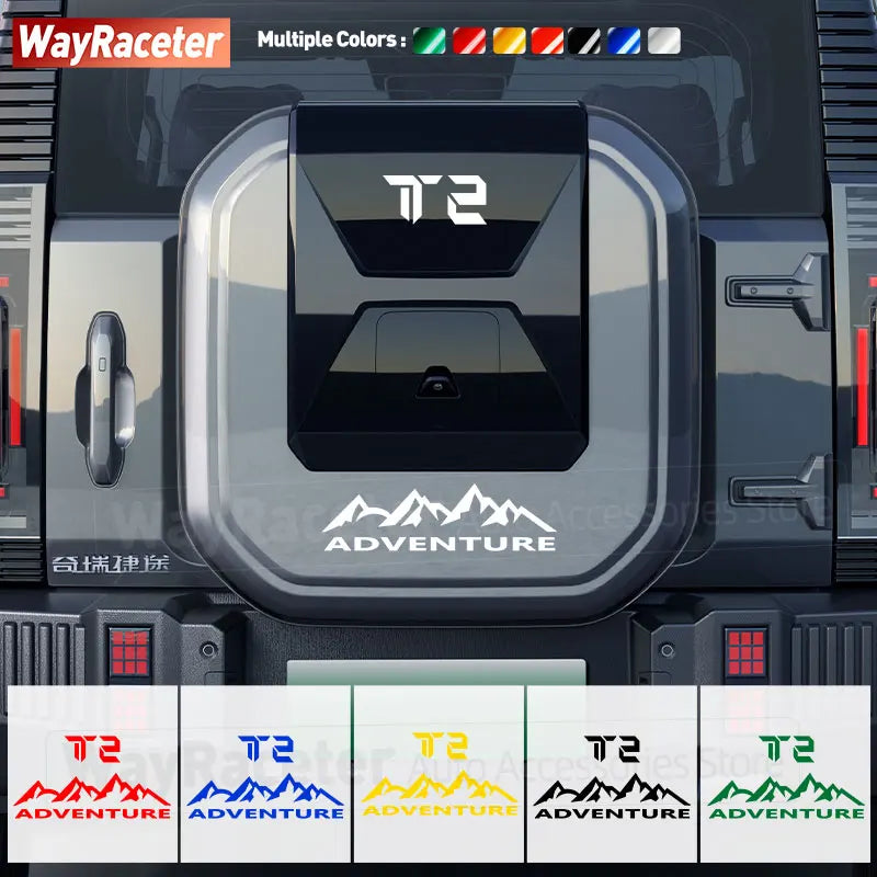 Transform Your Jetour Traveller T2 with Our Reflective Off-Road Mountain Adventure Tire Sticker - Perfect for 2023 & 2024!