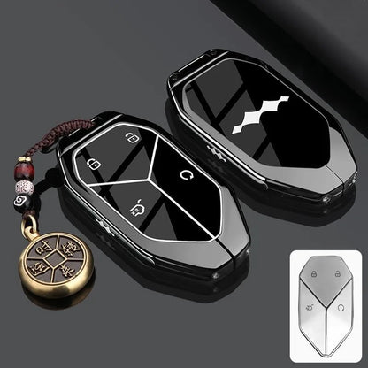 Alloy Car Key Case for BYD Formula Leopard 5 3 8 Remote Cover Shell Keychain Fob Accessories