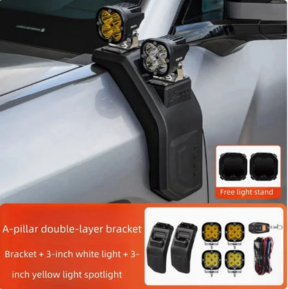 For BYD Leopard 5 Modified A-Pillar Spotlight Bracket Hood Auxiliary Light Antenna Base Mounting Kit