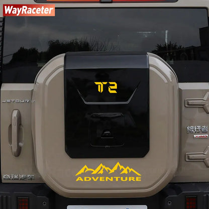 Transform Your Jetour Traveller T2 with Our Reflective Off-Road Mountain Adventure Tire Sticker - Perfect for 2023 & 2024!