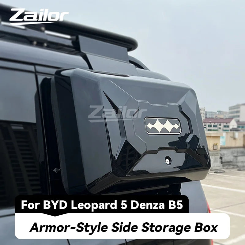 For BYD Leopard 5 Denza B5 Armor-Style Side Storage Box Organizer External Equipment Box Car Exterior Modification Accessories