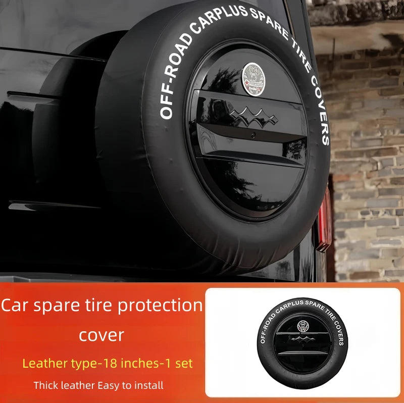 Car Tailgate Leather Spare Tire Protection Cover Fit for BYD Leopard 5 Auto Tailgate 18-Inch Spare Tire Cover Upgrade Parts