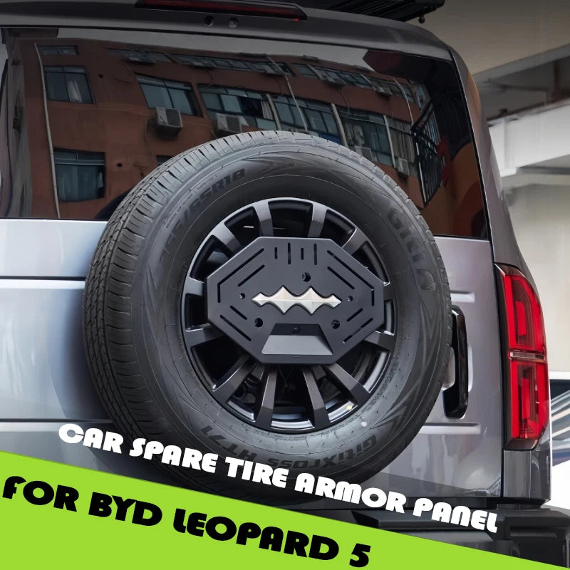Car Spare Tire Armor Panel Fit for BYD Leopard 5 Car Tailgate Spare Tire Multi-Function Metal Expansion Bracket Upgrade Parts
