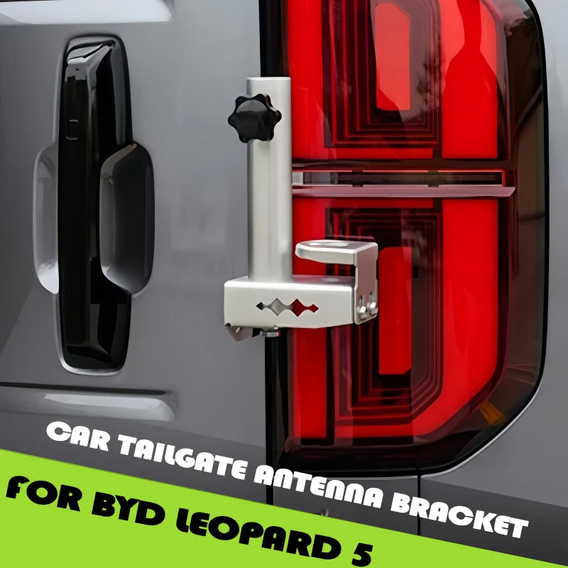 Car Tailgate Antenna Bracket Fit for BYD Leopard 5 Car Tailgate Flagpole Rack Dual-Use Base Auto Off-Road Upgrade Parts