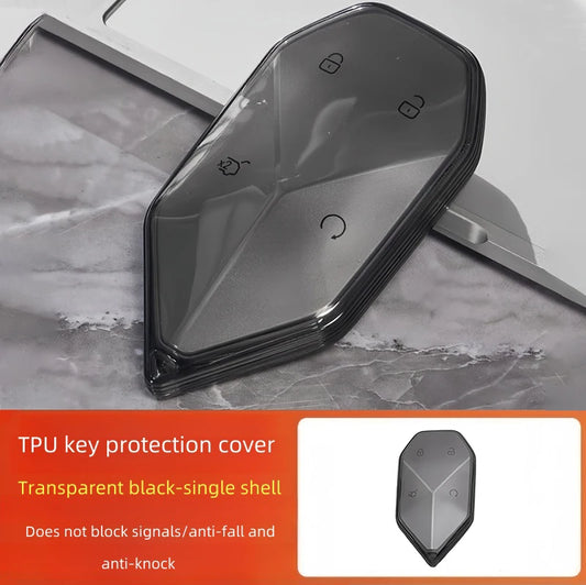 Car TPU Transparent Key Protective Cover Fit for BYD Leopard 5 Leopard 8 Auto Key Anti-Fall Protective Shell Car Upgrade Parts