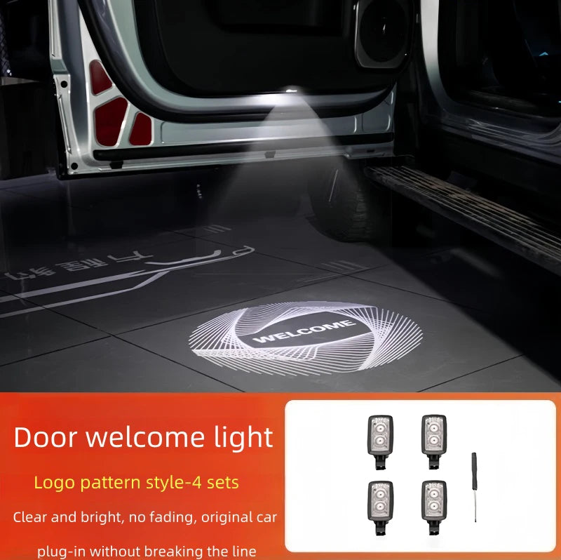Auto Door Welcome Light Fit for BYD Leopard 8 Modified Auto HD Atmosphere Light Laser Ground Light Car Exterior Upgrade Parts