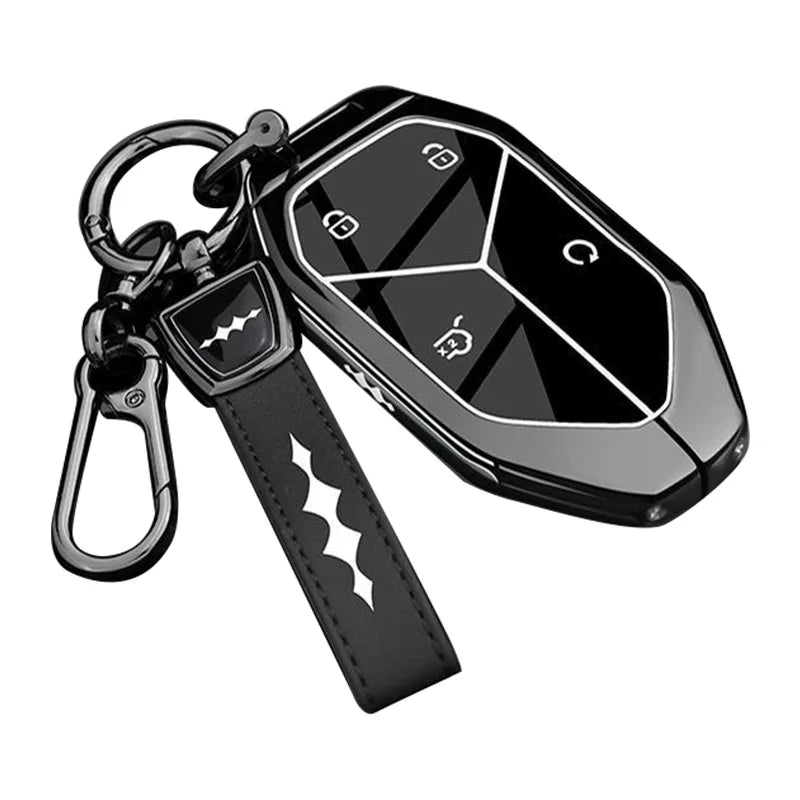 Alloy Car Key Case for BYD Formula Leopard 5 3 8 Remote Cover Shell Keychain Fob Accessories