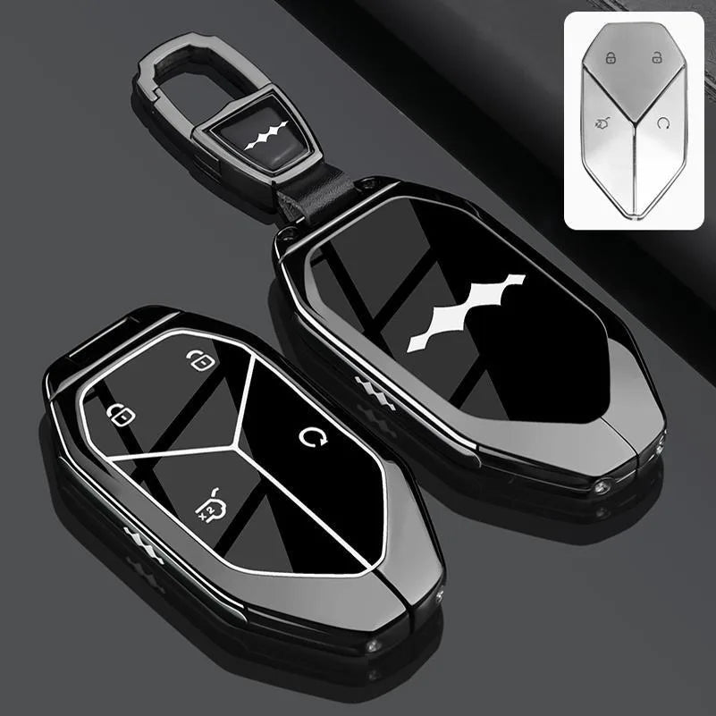 Alloy Car Key Case for BYD Formula Leopard 5 3 8 Remote Cover Shell Keychain Fob Accessories