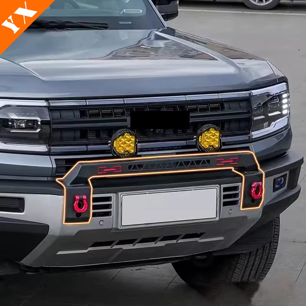 For BYD Leopard 5 Accessories Car Cowherd Fence Front Bumper Light Bracket Spotlights Searchlights Protective Bumper Off-Road