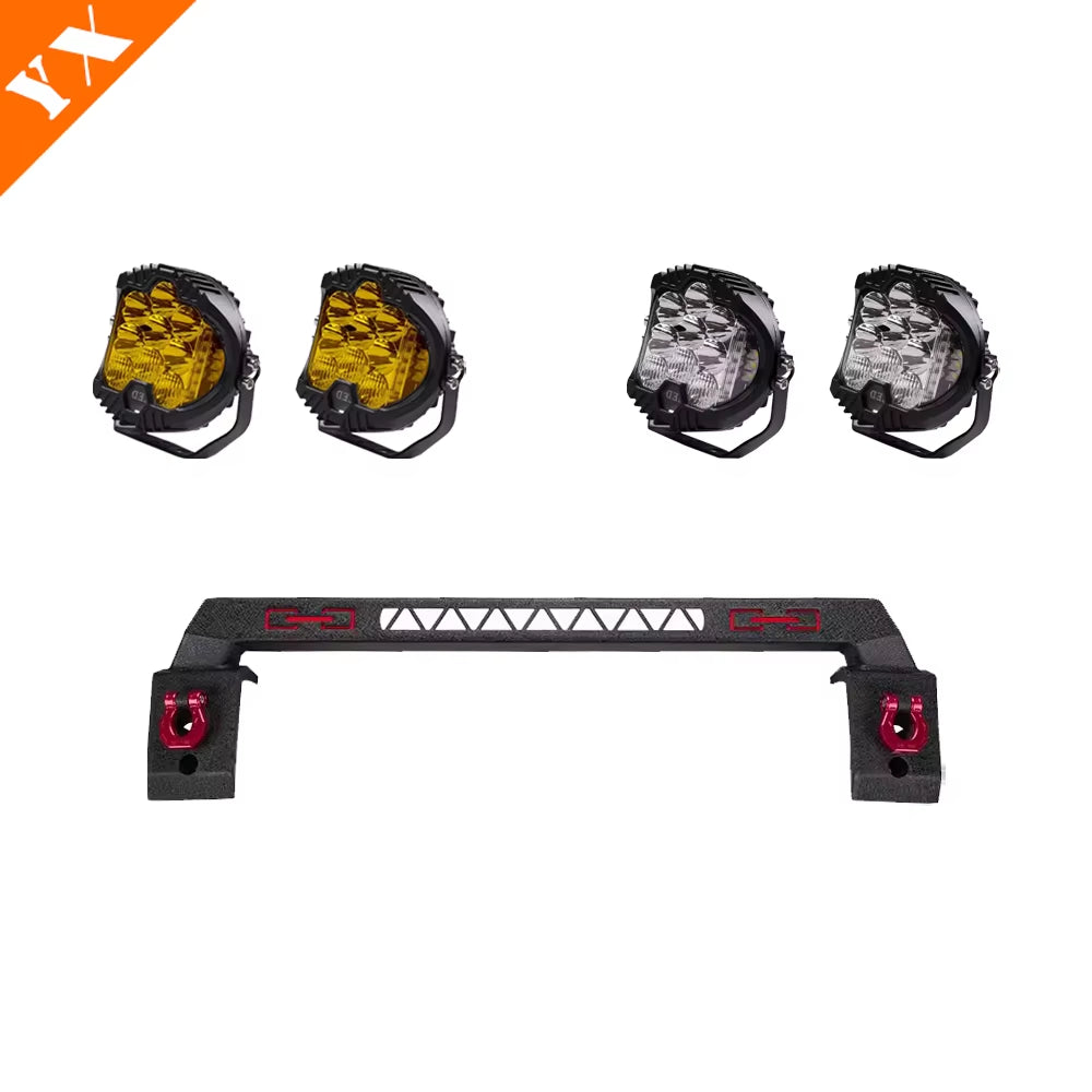 For BYD Leopard 5 Accessories Car Cowherd Fence Front Bumper Light Bracket Spotlights Searchlights Protective Bumper Off-Road